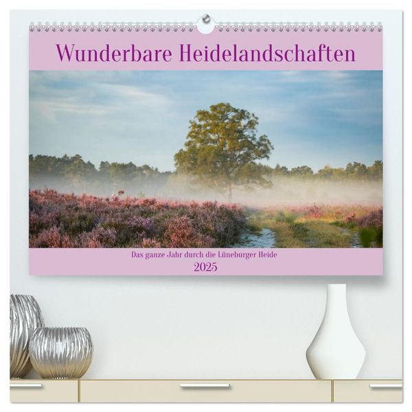 Wunderbare Heidelandschaften (hochwertiger Premium Wandkalender 2025 DIN A2 quer), Kunstdruck in Hochglanz