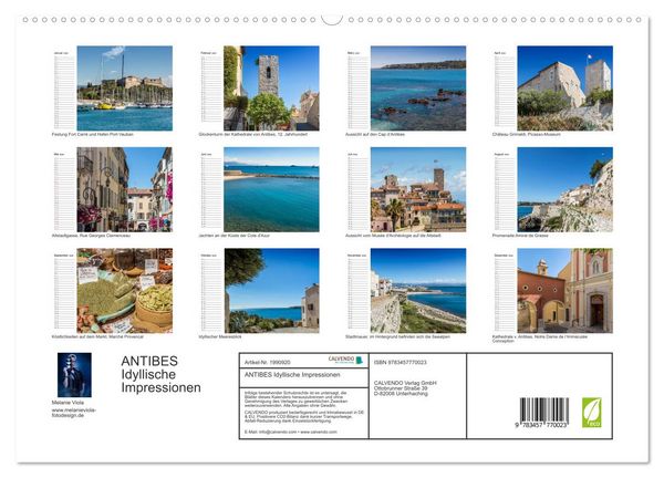 Produktbild: ANTIBES Idyllische Impressionen (hochwertiger Premium Wandkalender 2026 DIN A2 quer), Kunstdruck in Hochglanz
