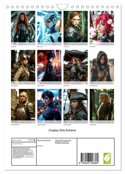 Produktbild: Cosplay Girls Extreme (Wandkalender 2026 DIN A4 hoch), CALVENDO Monatskalender