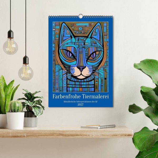 Produktbild: Farbenfrohe Tiermalerei (Wandkalender 2027 DIN A3 hoch), CALVENDO Monatskalender