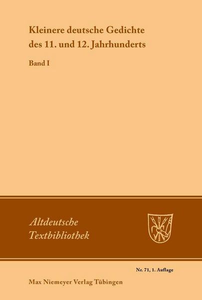 Produktbild: Kleinere deutsche Gedichte des 11. und 12. Jahrhunderts