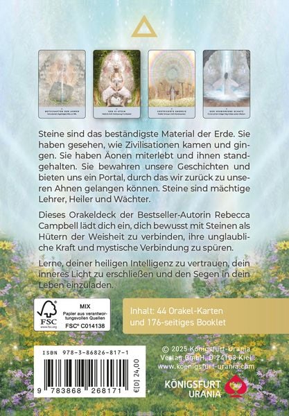 Ancient Stones Orakel - 44 Karten mit Botschaften und Anleitung