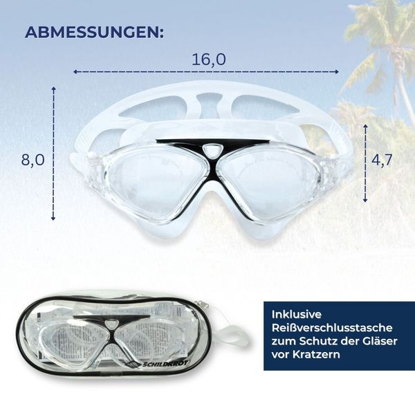 Produktbild: Schwimmbrille JAVA Adult im Carrybag, transp.,black,white