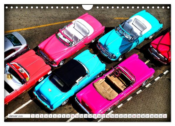Produktbild: Vogel-Perspektive - Oldtimer in Havanna (Wandkalender 2026 DIN A4 quer), CALVENDO Monatskalender