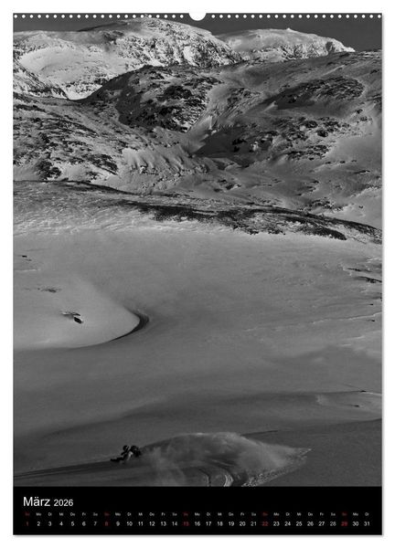 Produktbild: Monochrome Ski (Wandkalender 2026 DIN A2 hoch), CALVENDO Monatskalender