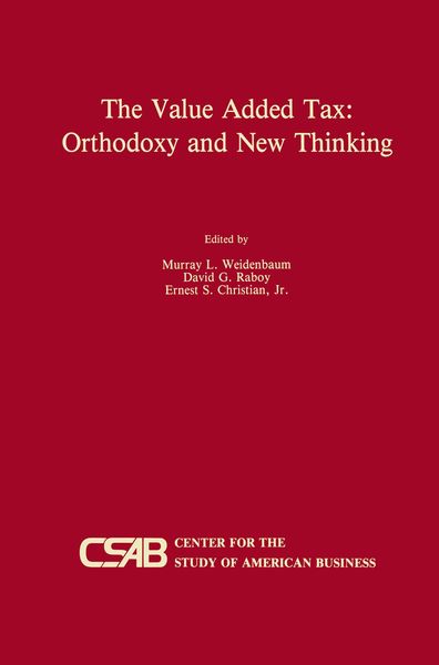 Produktbild: The Value-Added Tax: Orthodoxy and New Thinking