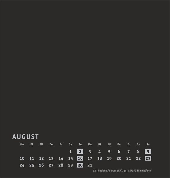 Produktbild: Premium-Bastelkalender schwarz mittel 2026