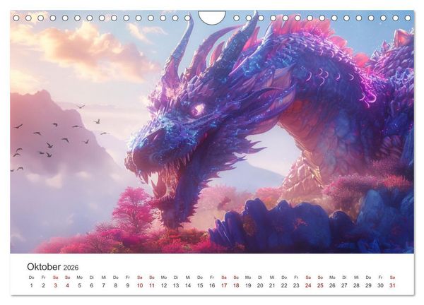 Produktbild: Das Jahr der Drachen (Wandkalender 2026 DIN A4 quer), CALVENDO Monatskalender