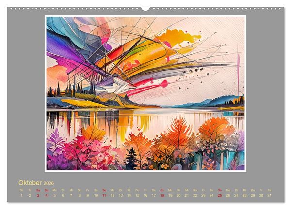Produktbild: Expressionistische Landschaften (Wandkalender 2026 DIN A2 quer), CALVENDO Monatskalender