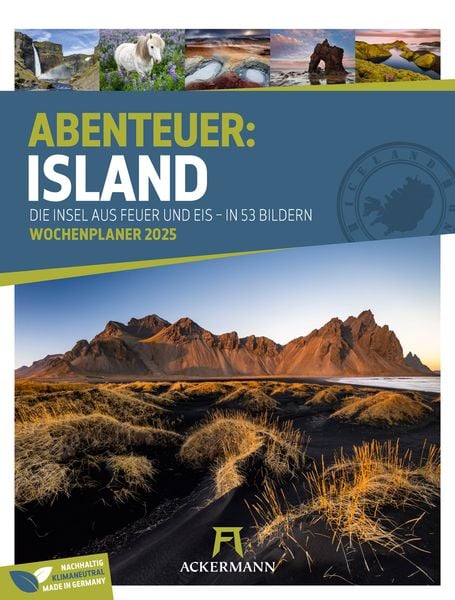 Island - Die Insel aus Feuer und Eis - Wochenplaner Kalender 2025