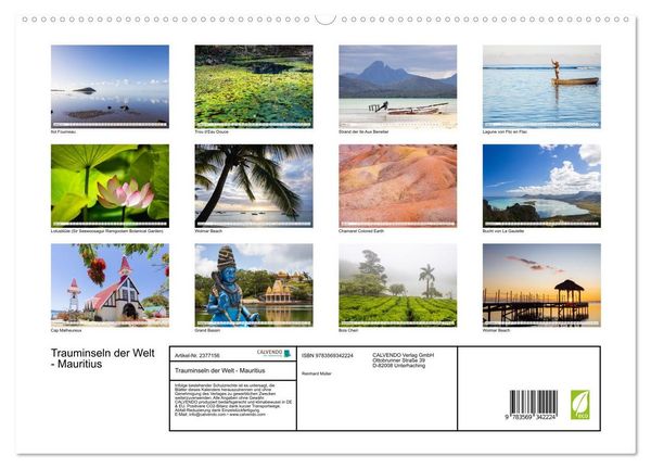 Produktbild: Trauminseln der Welt - Mauritius (hochwertiger Premium Wandkalender 2027 DIN A2 quer), Kunstdruck in Hochglanz