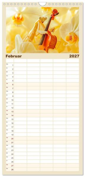 Produktbild: Familienplaner 2027 - Konzert der Natur - Insekten spielen Musikinstrumente mit 5 Spalten (Wandkalender, 21 x 45 cm) CALVENDO