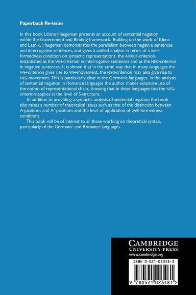 Produktbild: The Syntax of Negation