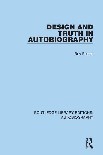 Produktbild: Design and Truth in Autobiography