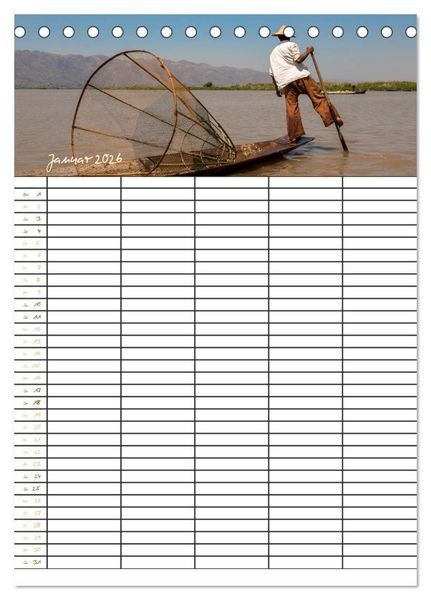 Produktbild: Goldenes Myanmar - Familienkalender 2026 (Tischkalender 2026 DIN A5 hoch), CALVENDO Monatskalender