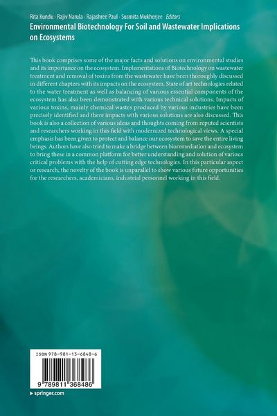 Produktbild: Environmental Biotechnology For Soil and Wastewater Implications on Ecosystems