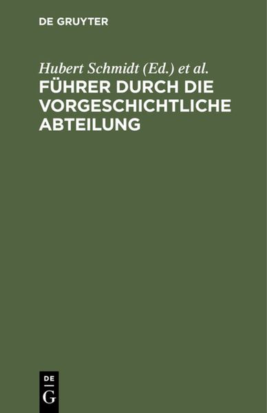 Produktbild: F&uuml;hrer durch die vorgeschichtliche Abteilung