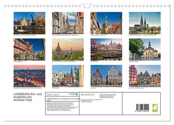 Produktbild: L&Uuml;NEBURG Ein- und Ausblicke von Andreas Voigt (Wandkalender 2026 DIN A3 quer), CALVENDO Monatskalender