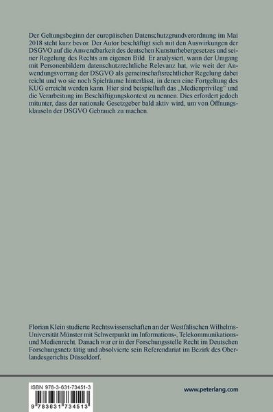 Produktbild: Personenbilder im Spannungsfeld von Datenschutzgrundverordnung und Kunsturhebergesetz