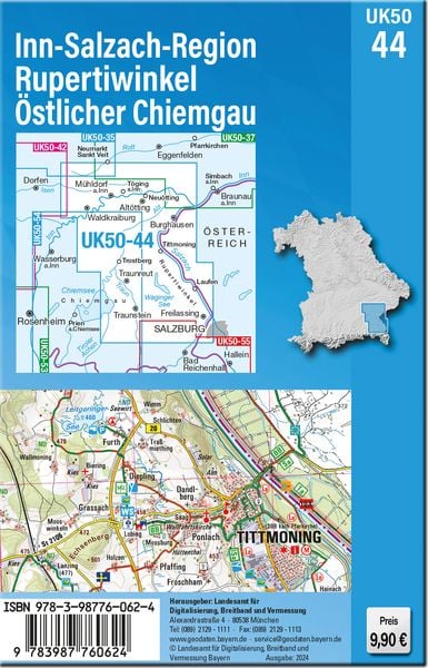 Produktbild: UK50-44 Inn-Salzach-Region, Rupertiwinkel, &Ouml;stlicher Chiemgau