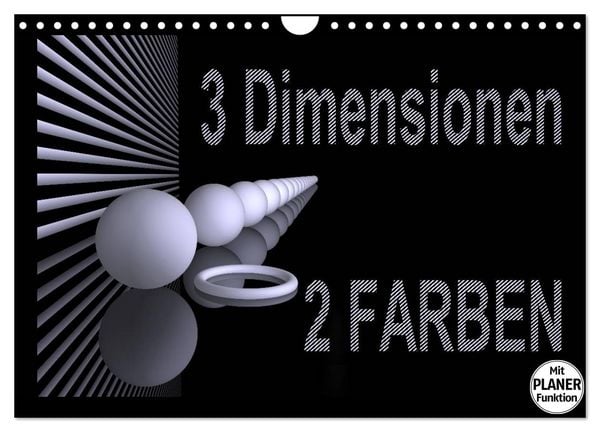 Produktbild: 3 Dimensionen - 2 Farben (Wandkalender 2026 DIN A4 quer), CALVENDO Monatskalender
