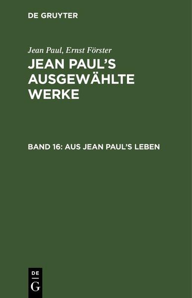Produktbild: Aus Jean Paul's Leben