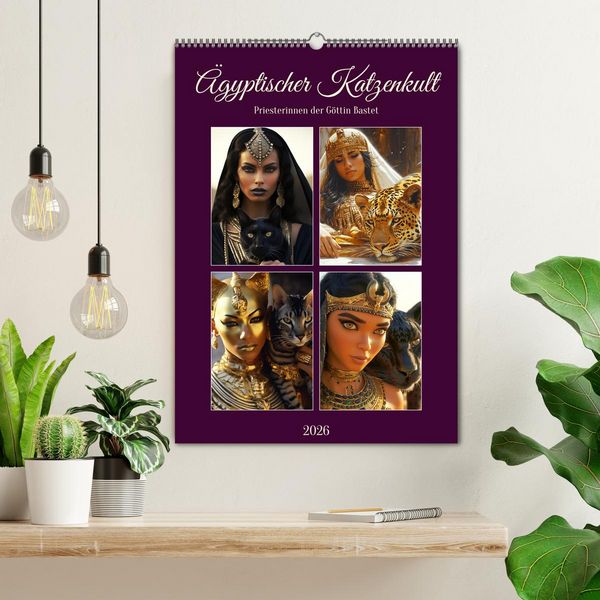 Produktbild: &Auml;gyptischer Katzenkult. Priesterinnen der G&ouml;ttin Bastet (Wandkalender 2026 DIN A2 hoch), CALVENDO Monatskalender