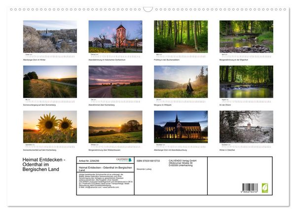 Produktbild: Heimat Entdecken - Odenthal im Bergischen Land (Wandkalender 2027 DIN A2 quer), CALVENDO Monatskalender