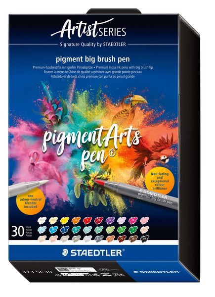 Produktbild: STAEDTLER pigment big brush pen, Pinselspitze, 30er Set