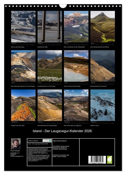 Produktbild: Island - Der Laugavegur-Kalender 2026 (Wandkalender 2026 DIN A3 hoch), CALVENDO Monatskalender