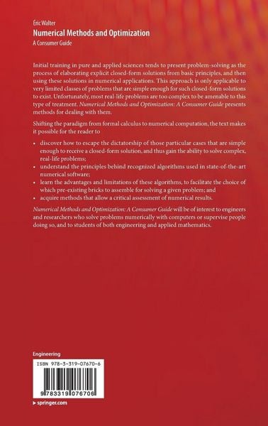 Produktbild: Numerical Methods and Optimization