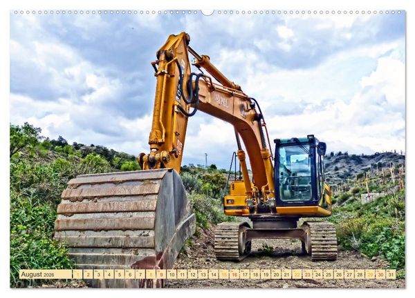 Produktbild: Bagger - kraftvolle Arbeitsmaschinen (hochwertiger Premium Wandkalender 2026 DIN A2 quer), Kunstdruck in Hochglanz