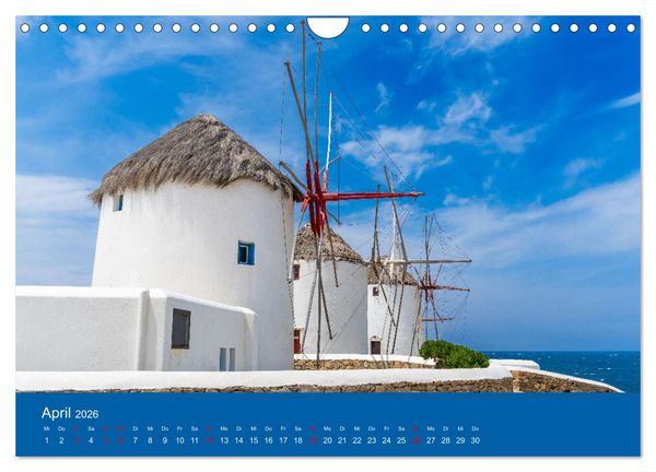 Produktbild: Griechenland - Mykonos Kalender (Wandkalender 2026 DIN A4 quer), CALVENDO Monatskalender
