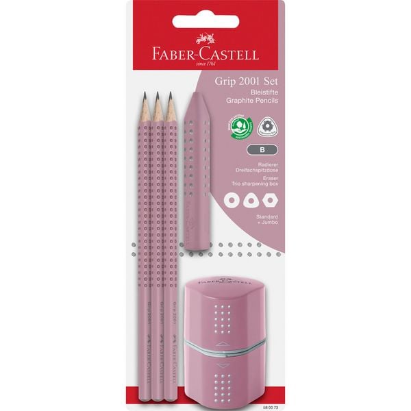 Produktbild: Faber-Castell Bleistiftset Grip 2001 rose shadows BK