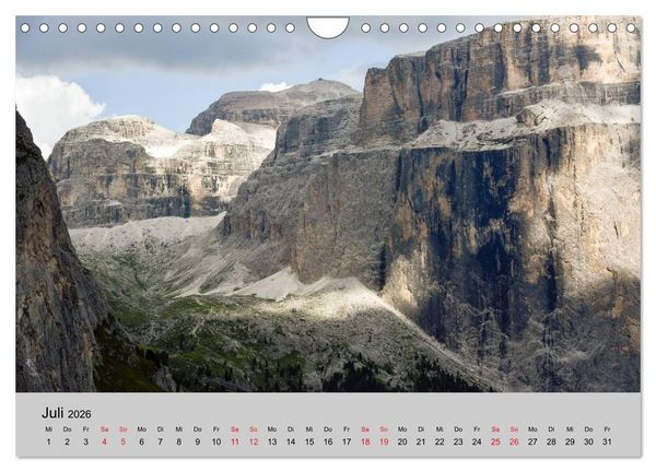 Produktbild: S&uuml;dtiroler Bergwelten - Die monti pallidi, Idylle die fast unwirklich erscheint (Wandkalender 2026 DIN A4 quer), CALVENDO Monatskalender