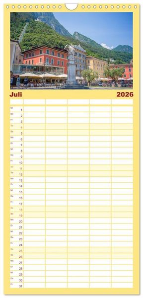 Produktbild: Familienplaner 2026 - Riva del Garda - Am Gardasee ganz im Norden mit 5 Spalten (Wandkalender, 21 x 45 cm) CALVENDO