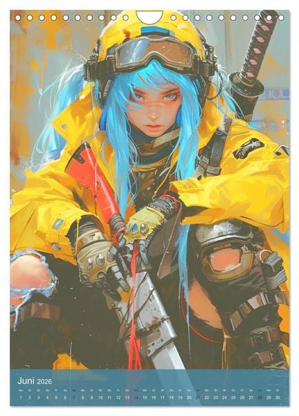 Produktbild: Manga-Comics. Cyberpunk Anime. Science Fiction Girls (Wandkalender 2026 DIN A4 hoch), CALVENDO Monatskalender