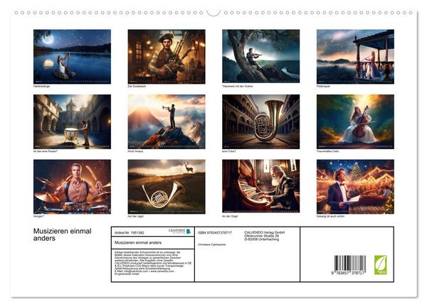 Produktbild: Musizieren einmal anders (hochwertiger Premium Wandkalender 2026 DIN A2 quer), Kunstdruck in Hochglanz