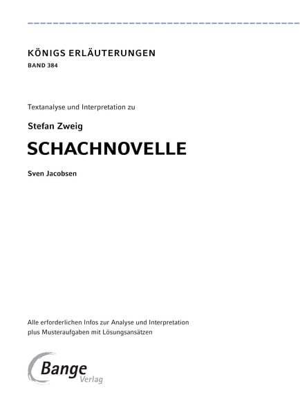 Produktbild: Schachnovelle von Stefan Zweig