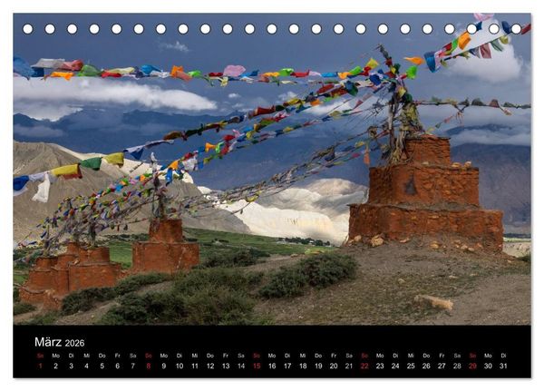 Produktbild: Buddhistische Ch&ouml;rten im Himalaya (Tischkalender 2026 DIN A5 quer), CALVENDO Monatskalender