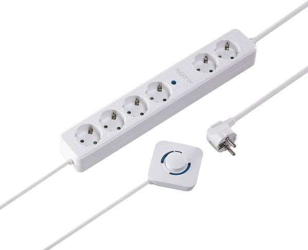 Produktbild: Sygonix SY-4535066 Steckdosenleiste mit Schalter Wei&szlig; Schutzkontakt 1St.