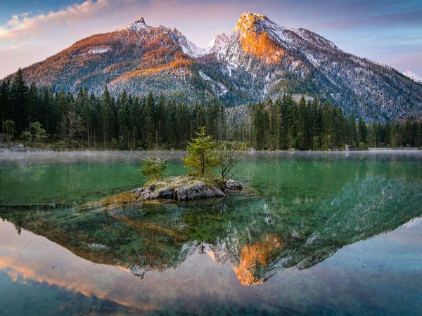 Produktbild: CALVENDO Puzzle Hintersee am Morgen | 1000 Teile Lege-Gr&ouml;&szlig;e 64x48cm Foto-Puzzle f&uuml;r gl&uuml;ckliche Stunden