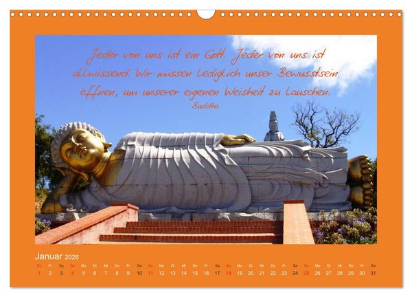 Produktbild: Buddha & Zitate (Wandkalender 2026 DIN A3 quer), CALVENDO Monatskalender