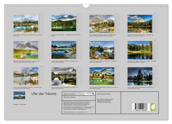 Produktbild: Ufer der Tr&auml;ume (Wandkalender 2026 DIN A3 quer), CALVENDO Monatskalender