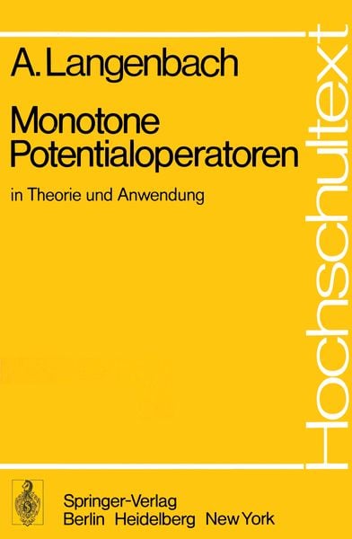Produktbild: Monotone Potentialoperatoren in Theorie und Anwendung