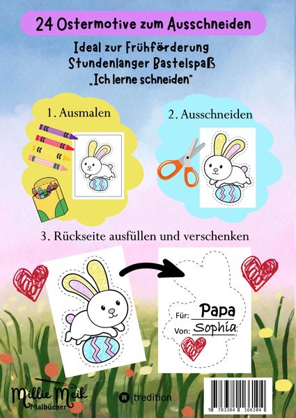 Produktbild: Ausschneidebuch Ostern f&uuml;r Kinder - Osterbilder Ausmalen, Ausschneiden und Verschenken - Osterbasteln mit Schere
