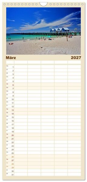 Produktbild: Familienplaner 2027 - Australien &bull; Impressionen mit 5 Spalten (Wandkalender, 21 x 45 cm) CALVENDO