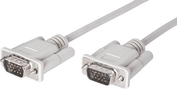 Produktbild: Digitus VGA Anschlusskabel VGA 15pol. Stecker, VGA 15pol. Stecker 1.80 m Grau AK-310100-018-E schraubbar VGA-Kabel