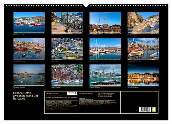 Produktbild: Sch&ouml;ne H&auml;fen zwischen Island und Barbados (Wandkalender 2026 DIN A2 quer), CALVENDO Monatskalender