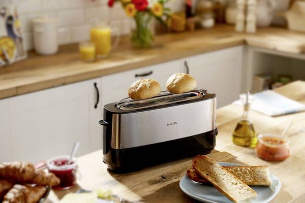 Produktbild: Philips Home HD2692/90 Viva Langschlitztoaster Edelstahl, Schwarz